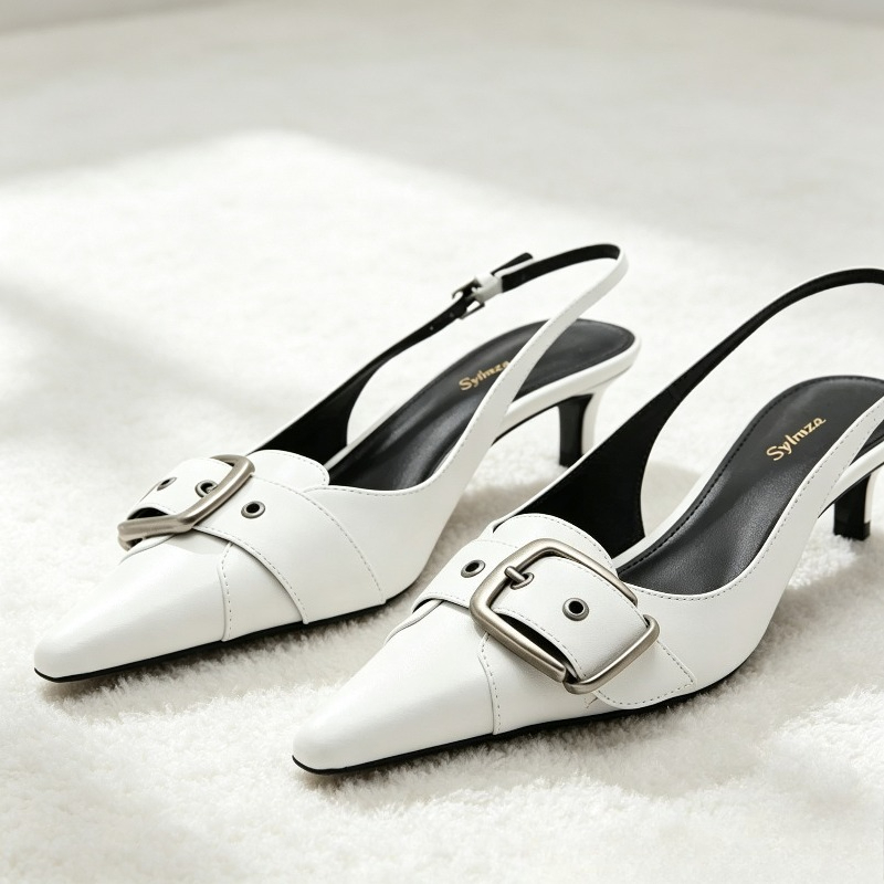 Slingback Heel Formal - Sexy Puntschoen Backless Designer Dames Pompen