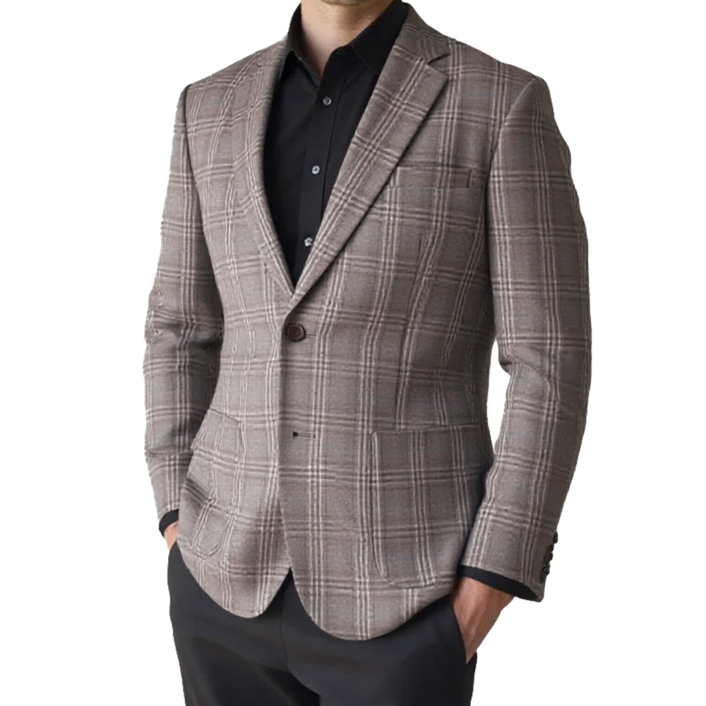 Tailored Coat Wool - 2026 Mode Mannen Jas Bruin Grijs
