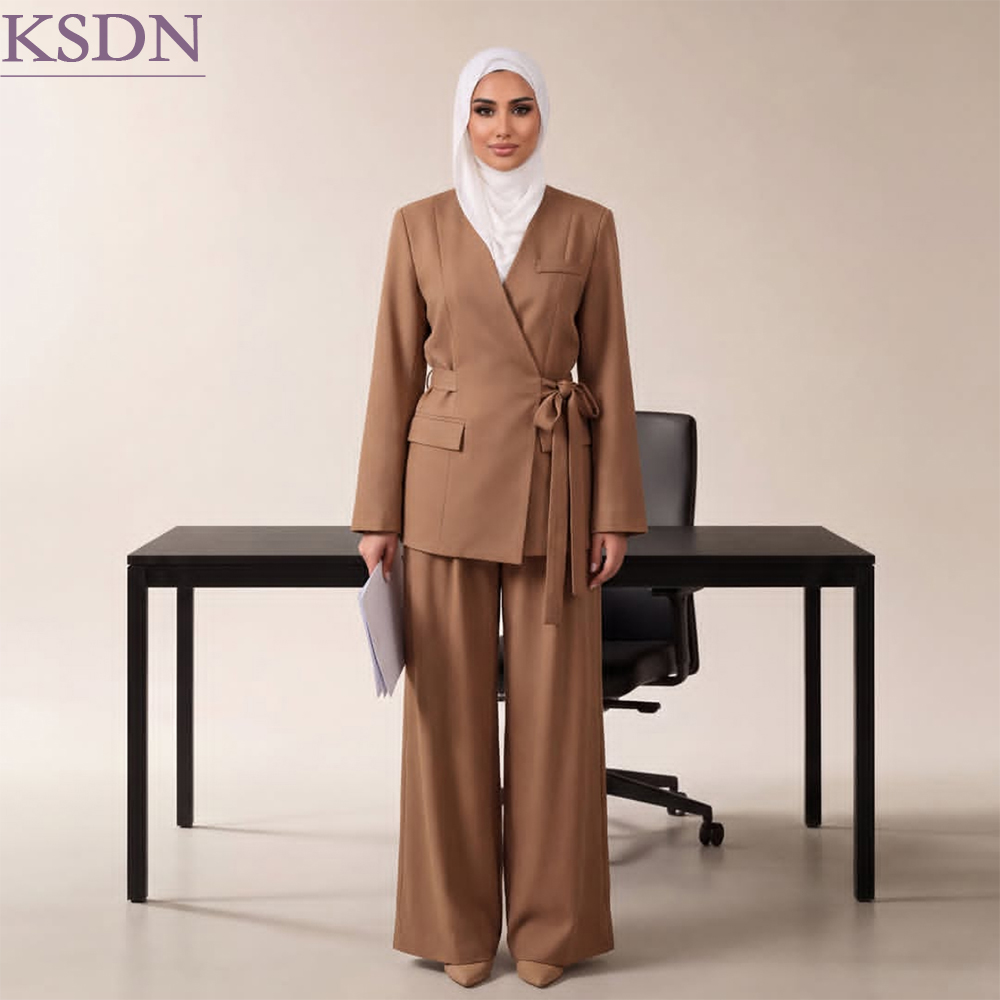 Blazer Set Women Formal - Hijab Kantoorpak voor Dames, Elegante Getailleerde