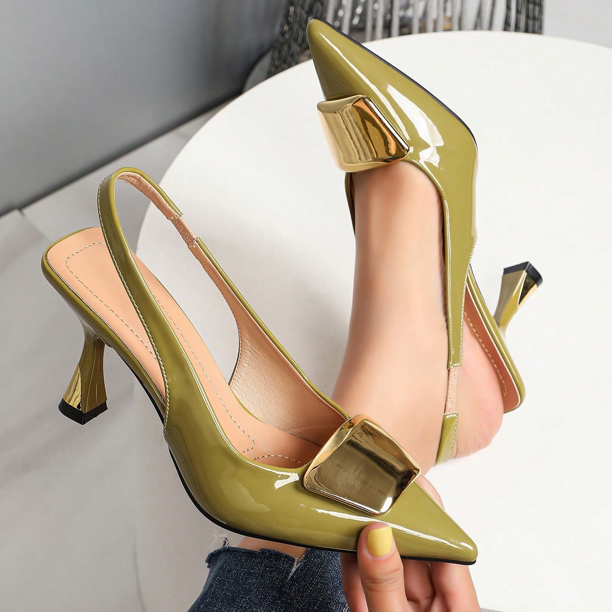 Slingback Heel Formal - Elegante damesschoenen met gesloten, puntige neus