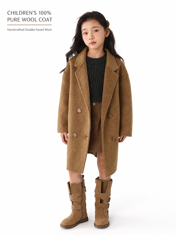 Tailored Coat Wool - Kinderen 100% Zuivere Wol Dubbelzijdige Jas