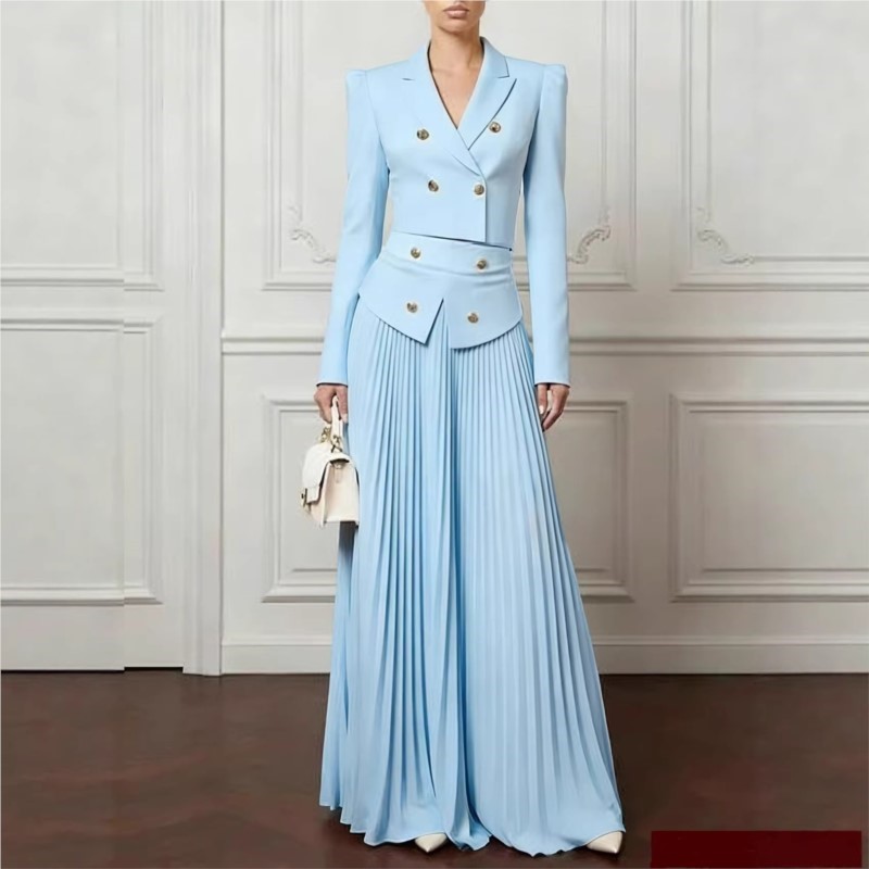 Women'S Formal Wear Suit - Elegante temperament 2-delige set revers knoop