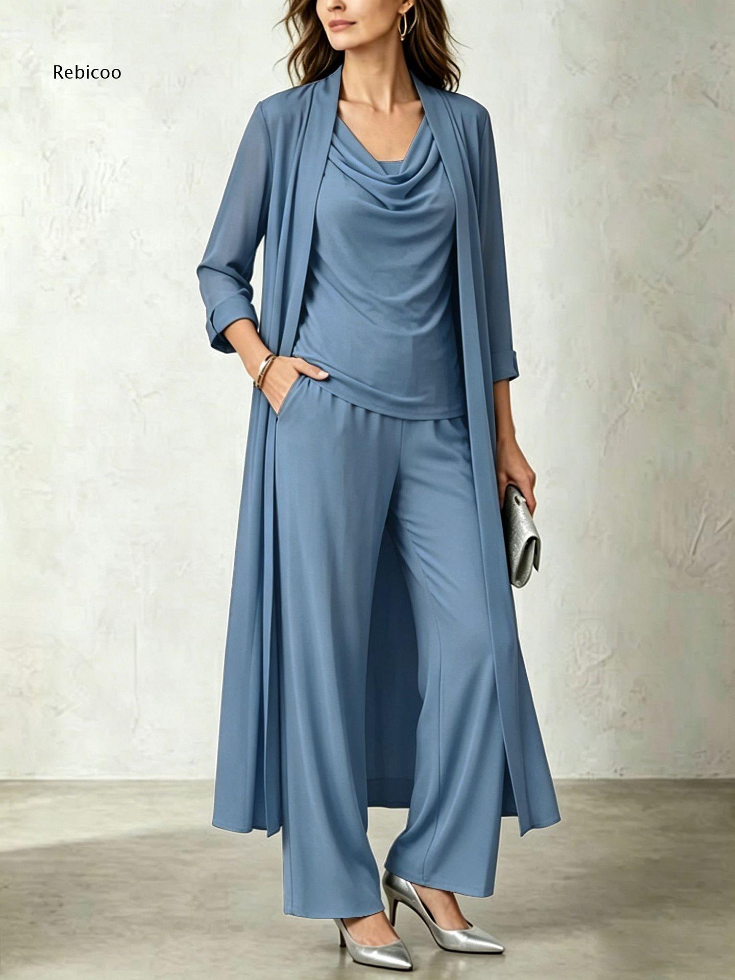 Women'S Formal Wear Cardigan - Dames driedelige outfitset: coltrui, lange open
