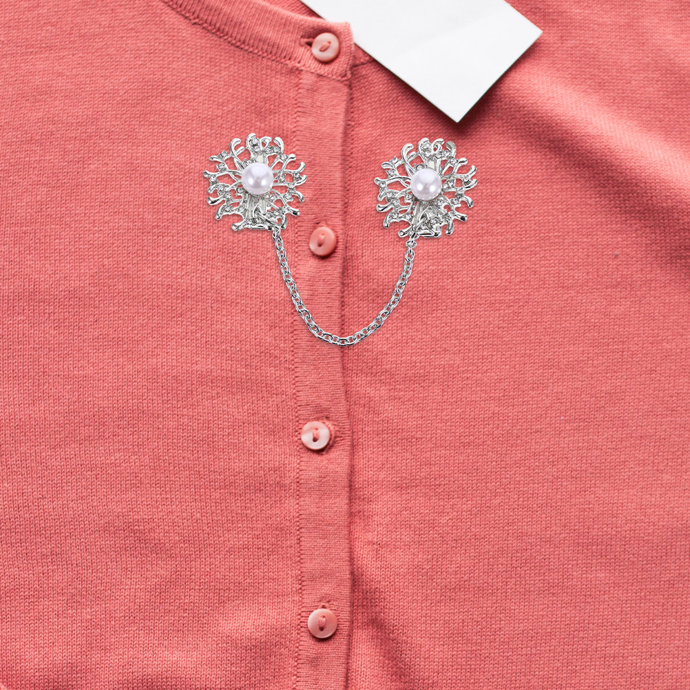 Women'S Formal Wear Cardigan - 2 stuks artistieke broche met nepparels,