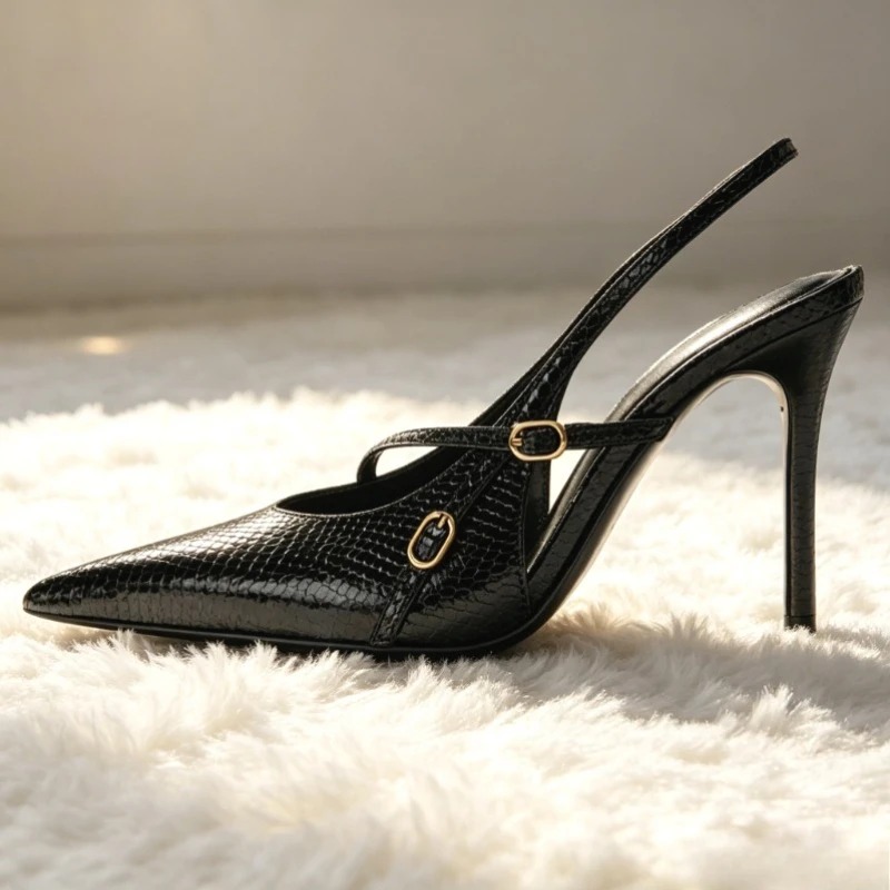 Sexy puntige neus getextureerd - Slingback Heel Formal recensie en prijs
