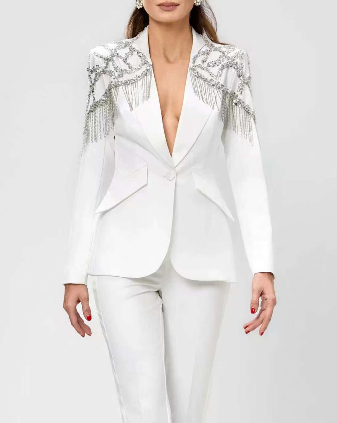 Kristallen Kralen Vrouwen Pak  - Women'S Formal Wear Tuxedo recensie en prijs