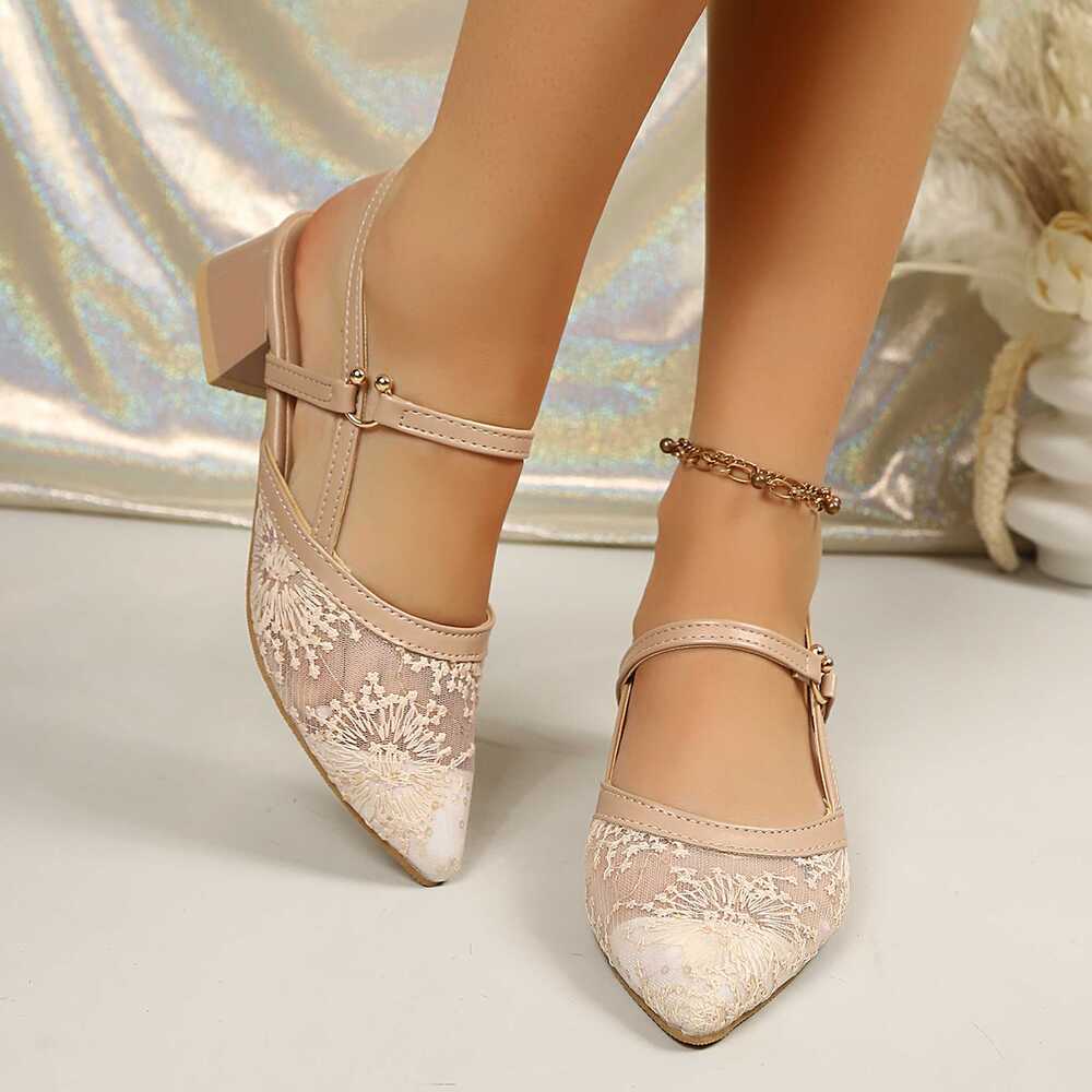 Dames Sandalen met Hak en Kant - Slingback Heel Formal recensie en prijs
