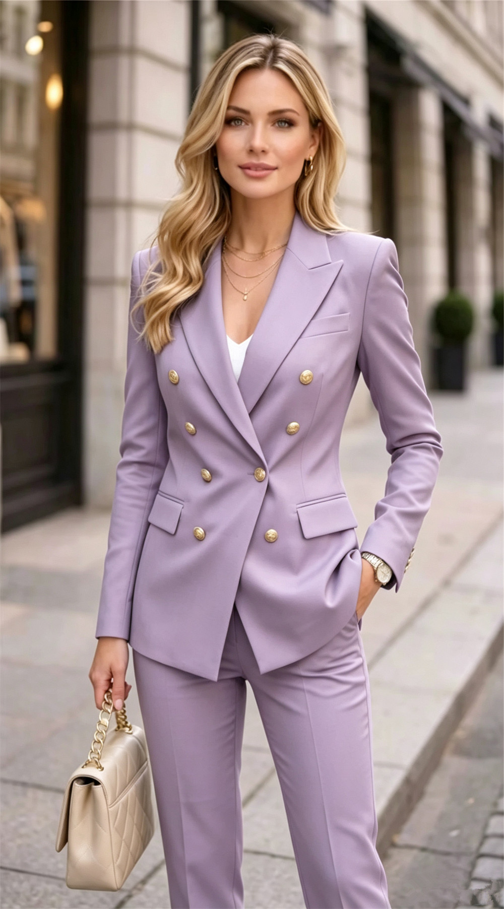 Lavendel Dames Dubbelgespeld 2 - Blazer Set Women Formal recensie en prijs