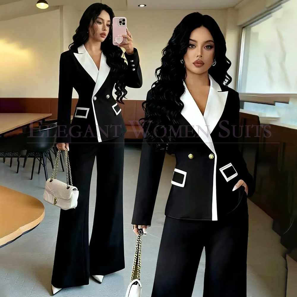 Luxe zwarte damespakken 2-deli - Blazer Set Women Formal recensie en prijs