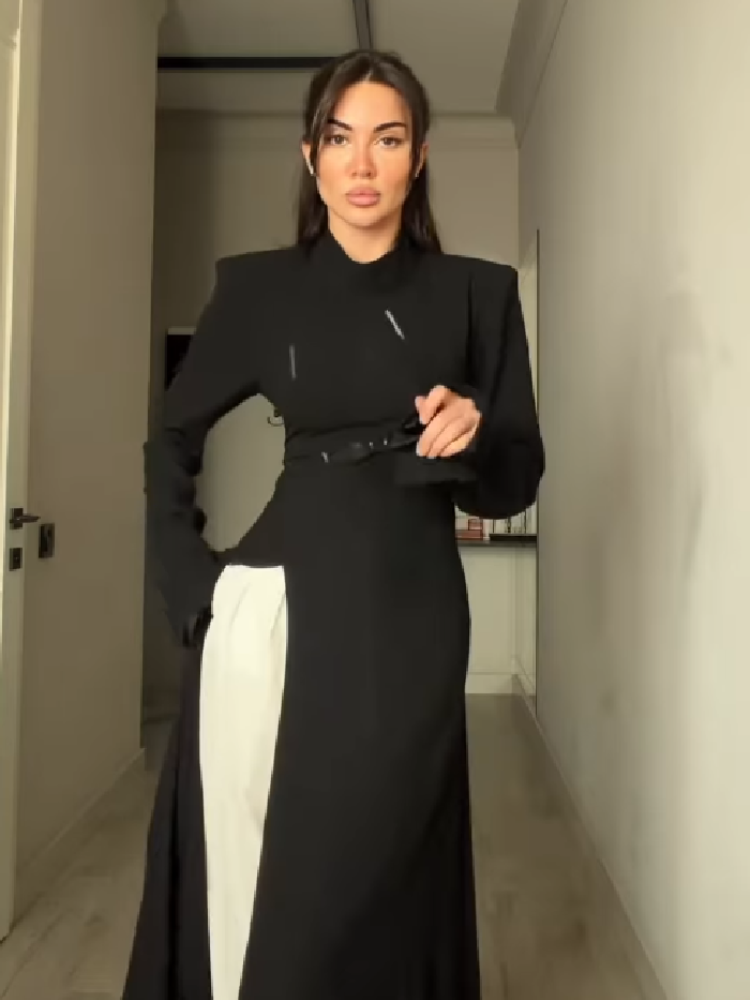 Elegante lange jurk met hoge h - Women Formal Wear Office recensie en prijs