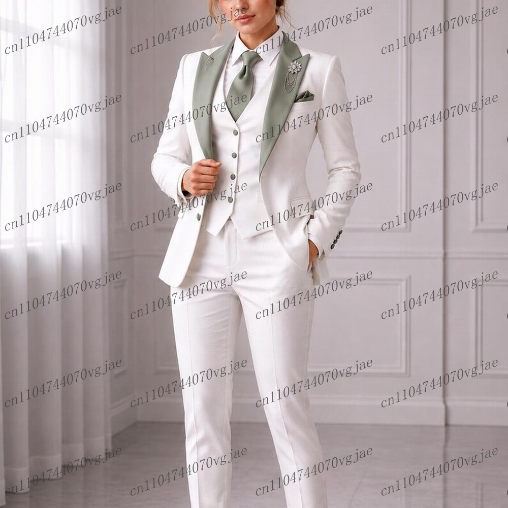 Mintgroene kraag witte formele - Blazer Set Women Formal recensie en prijs