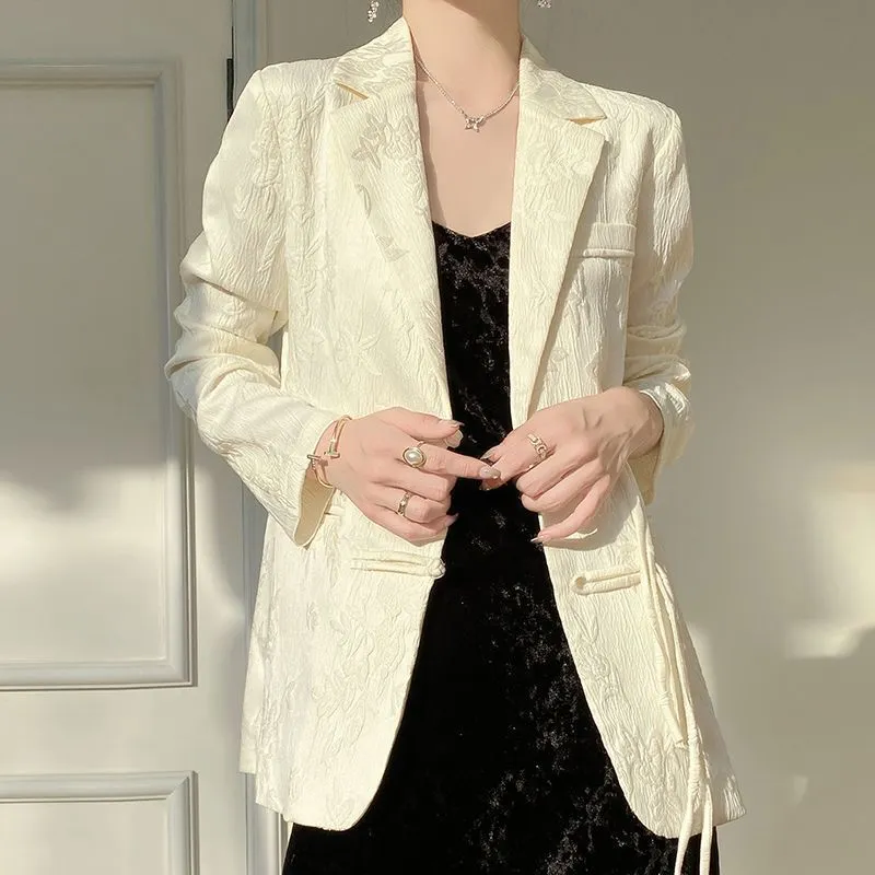 Witte getextureerde blazer voo - Women Formal Wear Office recensie en prijs