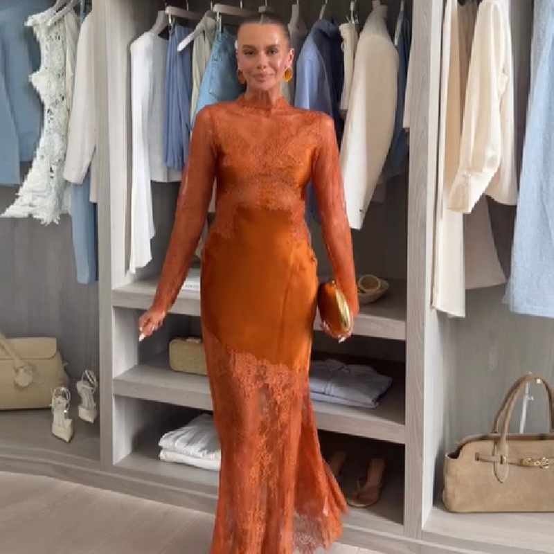 Dames Slim Fit Kant Satijnen Z - Formal Dress Female recensie en prijs